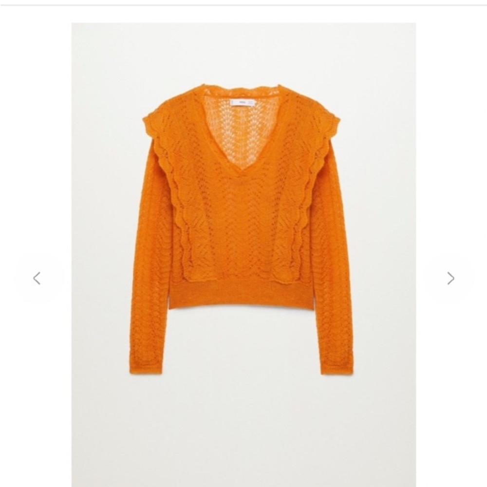Mango wool blend orange sweater M